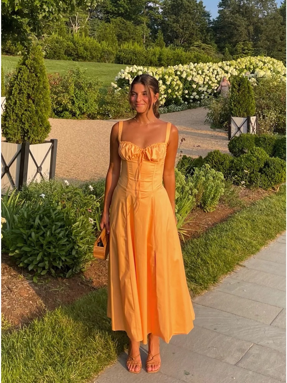 HOUSE OF CB Carmen Tangerine Midi Dress XS